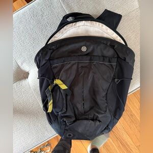 Stylish Black Backpack with Pink Interior